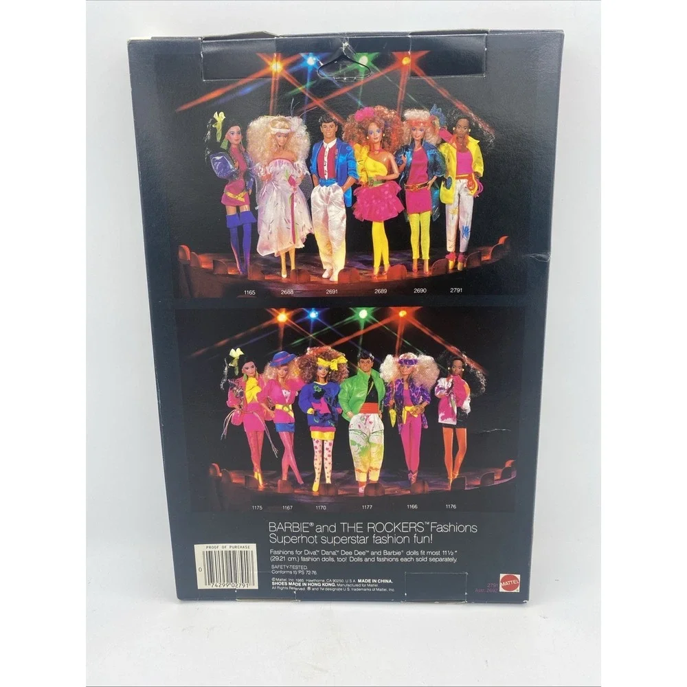 VTG 1985 Barbie and the Rockers Fashion 2791, Unpunched Package NIB  1980's Neon